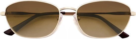 Retro ovale gepolariseerde zonnebril voor dames en heren, jaren 90, vintage metalen stijl, UV400-bescherming, SJ1245
