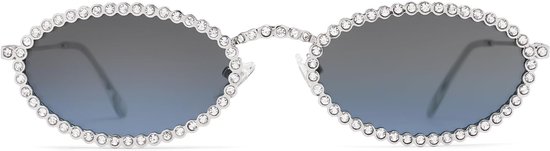 Retro ovale strass smalle zonnebril voor dames jaren 90 stijl bling disco trendy zonnebril voor dames met klein gezicht stijl SJ1205