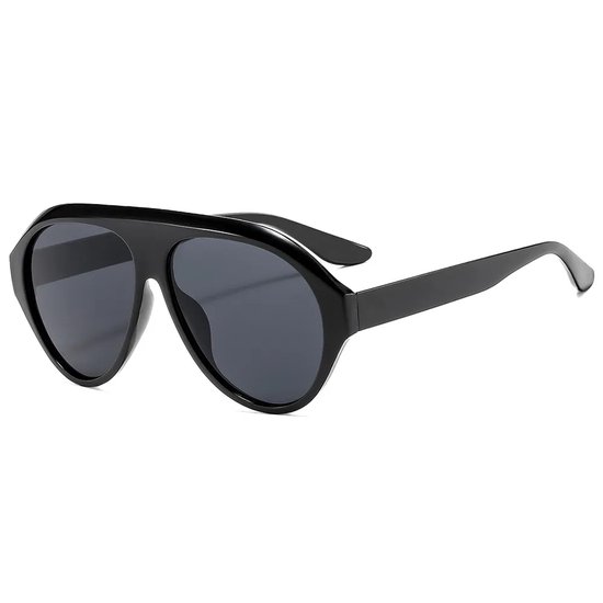 Retro oversized pilotenzonnebril voor dames en heren, trendy vintage jaren 70-stijl, groot vierkant montuur van Merkloos