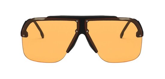 Retro Pilotenbril Orange van Feestbrillen.