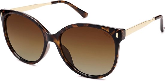 Retro ronde gepolariseerde zonnebril dames heren grote oversized cateye trendy vintage UV400 bril SJ2391