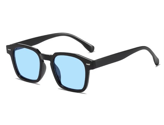 Retro Zonnebril 2026 - Zwart Frame - Blauwe Glazen