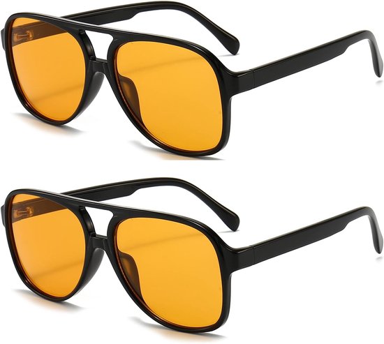 retro zonnebril geel getinte bril oversized oversized zonnebril voor dames heren