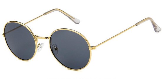 Retro Zonnebril Ovaal Goud Zwart van Gobi zonnebrillen