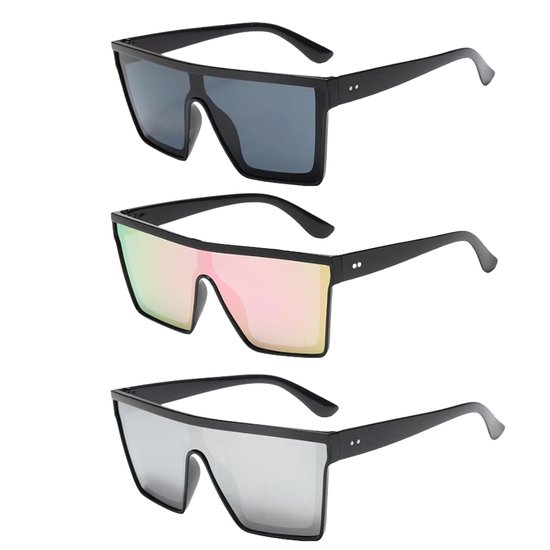 Retro Zonnebril - Oversized Vierkante Frame - UV400 Bescherming van Merkloos