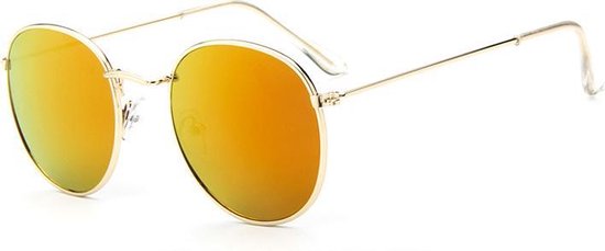 Retro Zonnebril Rond Goud Rood Spiegel van Vans
