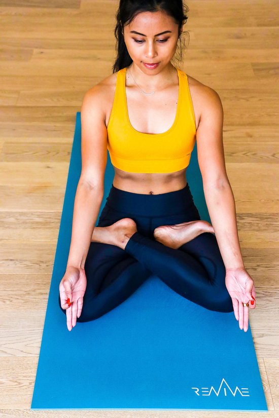 REVIVE eco / duurzame Yogamat "SUPREME" - exercise / fitness mat - kleur bordeaux - 183 x 61 cm, 6 mm dikte, eco gecertificeerd PER van REVIVE