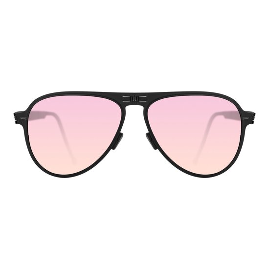 ROAV ATLAS - Opvouwbare zonnebril – Polariserend UV400 - Matte Black - Pink Mirror glazen van Merkloos