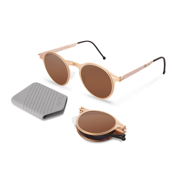 ROAV BALTO - Opvouwbare zonnebril - Polariserend UV400 - Brush Gold - Brown glazen van ROAV