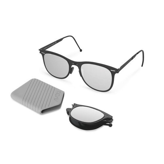 ROAV FREDDY - Opvouwbare zonnebril – Polariserend UV400 - Matte Black - Silver Mirror glazen van ROAV