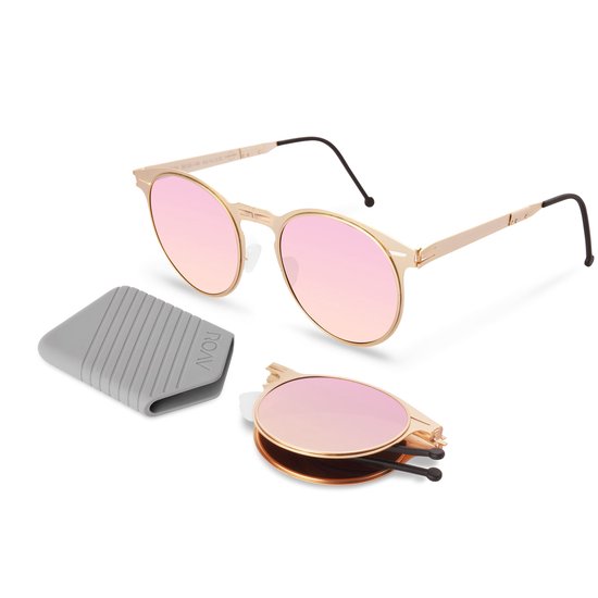 ROAV RIVIERA – Opvouwbare zonnebril – Polariserend UV400 - Brush Gold - Pink Mirror glazen van ROAV