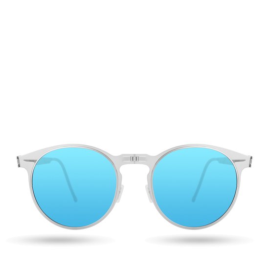 ROAV RIVIERA – Opvouwbare zonnebril – Polariserend UV400 - Brush Silver - Blue Mirror glazen van ROAV