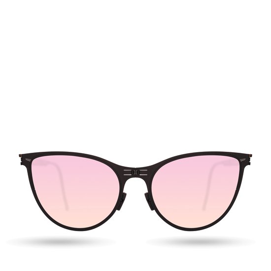 ROAV SCARLETT - Opvouwbare zonnebril – Polariserend UV400 - Matte Black - Pink Mirror glazen