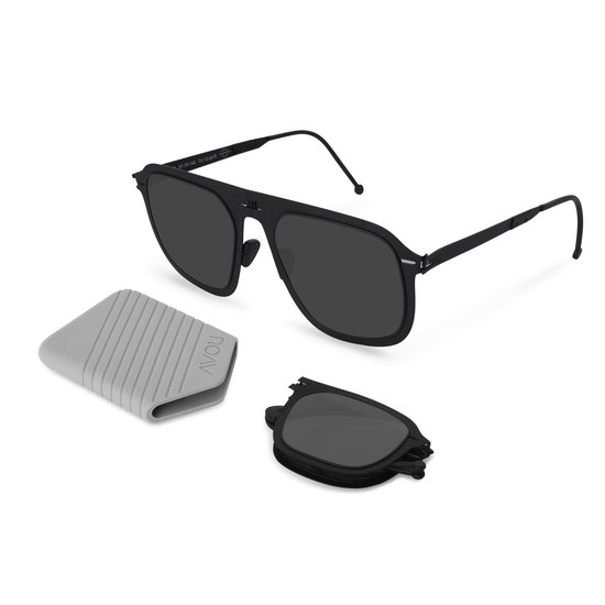 ROAV VIRGIL - Opvouwbare zonnebril - Polariserend UV400 - Matte Black - Dark Grey glazen van Merkloos