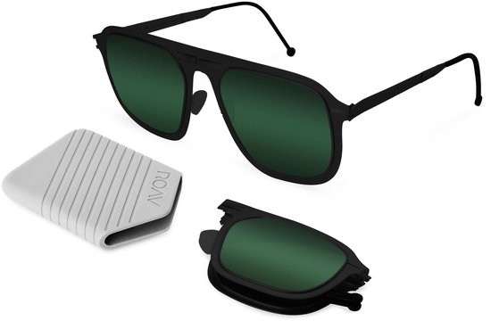 ROAV VIRGIL - Opvouwbare zonnebril - Polariserend UV400 - Matte Black - G15 glazen van Merkloos