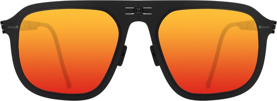 ROAV VIRGIL - Opvouwbare zonnebril - Polariserend UV400 - Matte Black - Red Mirror glazen van Merkloos
