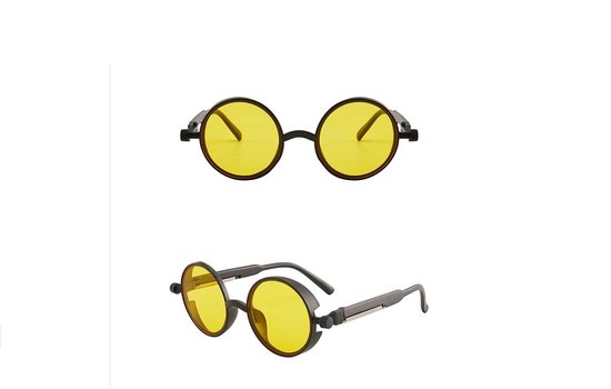 Rond Bril - Geel Zwart - Yellow Black - round glasses - sun glasses