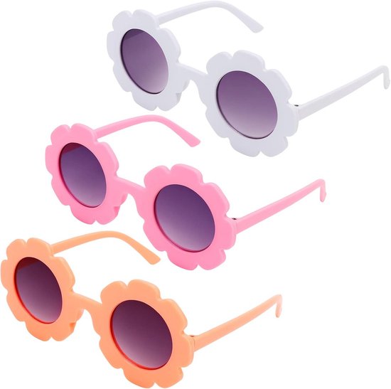 Ronde Bloem Kinderzonnebril voor Jongens en Meisjes - Perfect voor Strand en Vakantie van Fiora Blue
