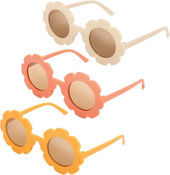 Ronde Bloem Kinderzonnebril voor Meisjes en Jongens - Perfect voor Strand, Vakantie en Feestjes van Merkloos