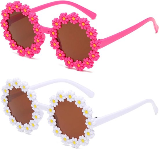 Ronde Kinders Zonnebril met Bloemendesign UV-Bescherming Jongens & Meisjes 3-9 Jaar van Merkloos