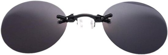 Ronde Randloze Zonnebril voor Mannen - Vintage Mini Clip On Met UV400 Bescherming van Gqueen