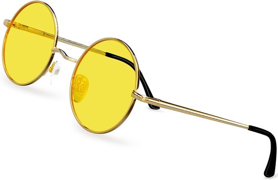Ronde Zonnebril Dames en Heren Gepolariseerde Hippie Steampunk Zonnebrillen Klassieke Retro Met UV400-Bescherming Unisex