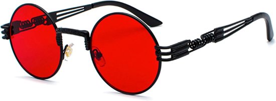 ronde zonnebril, steampunk-design, retro ronde metalen montuur, zonnebril voor dames en heren, UV400-bescherming