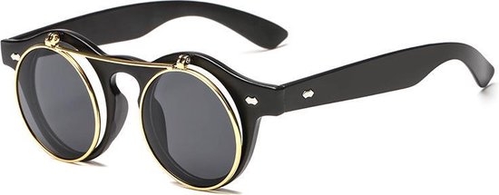 Ronde zwarte zonnebril met oogkleppen van Chimi