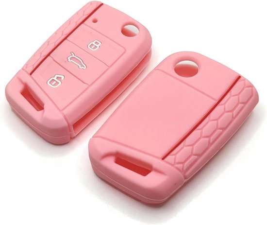 Roze afstandsbediening sleutel hoesje voor Volkswagen auto's - Golf 7 Beetle Jetta Bora Passat Polo Tiguan van Merkloos