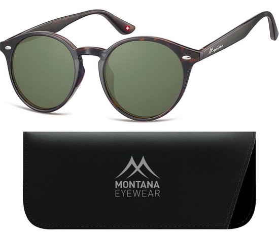 S20C - Zonnebril - Rond model - Schildpad kunststof- Lensbreedte 57 mm- zonnebril heren - zonnebril dames - zonnebrillen van Merkloos