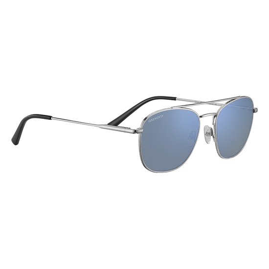 Serengeti Carroll SS542002 Shiny Silver Polarized 555nm Blue van Merkloos