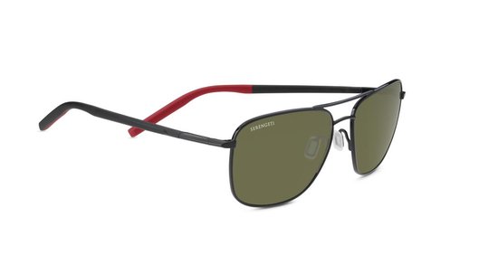 Serengeti Zonnebril - High Contrast Polarised Photochromic - Spello 8796 Shiny Black Red Polar