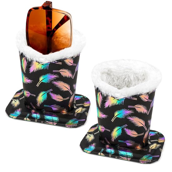 Set van 2 zwarte luxe brillenhouders voor grote zonnebrillen - compatibel met Gucci, Ray-Ban, Prada en meer van Merkloos