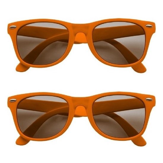 Set van 2x stuks zonnebrillen oranje - UV400 bescherming - Dames/heren - Oranje feestartikelen van Folat
