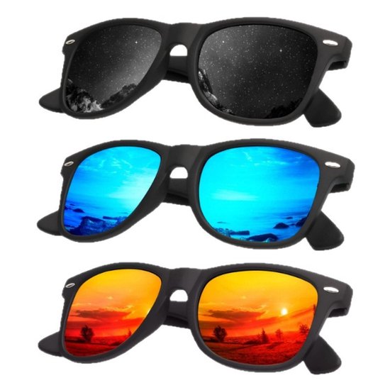 Set van 3 gepolariseerde zonnebrillen voor heren, duidelijk ontworpen voor zowel mannen als vrouwen, unisex zonnebrillen voor autorijden en UV-bescherming. van Merkloos