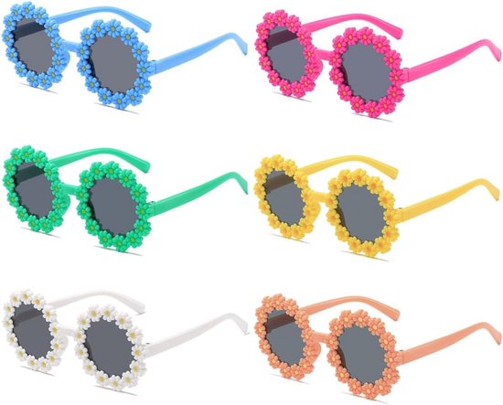 Set van 6 Gekleurde Kinderzonnebrillen - Gepolariseerd & Flexibel voor Baby en Dreumes (6 Maanden - 3 Jaar) van Merkloos