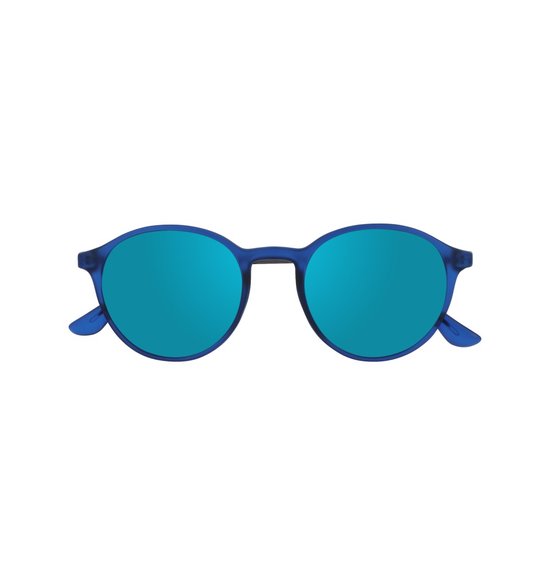 SILAC 8914 SOL OCEAN - Ronde blauwe zonnebrillen met spiegelglazen - Bruin getint glazen - UV 400 CAT POLARIZED van SILAC