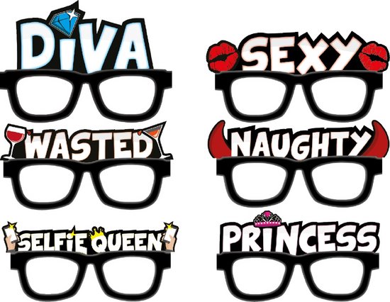 Silly Specs - Girls Night Out Selfie Brillenset van Folat