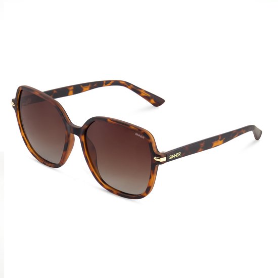 SINNER Barfleur- Zonnebril - Polariserende SINTEC®-lenzen - Tortoise bruin - Dames - One size - BIO based frame van Merkloos