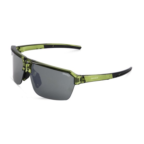 SINNER Bolt - Sportbril/ Zonnebril - Groen - Groene lens - Unisex - One size - BIO based frame van Merkloos