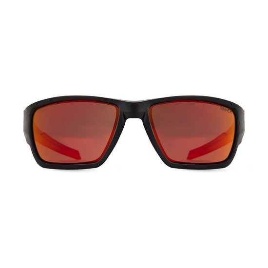 SINNER Jacara - Zonnebril - Polariserende SINTEC®-lenzen - Mat zwart/ rood - Unisex - One size - BIO based frame van Merkloos
