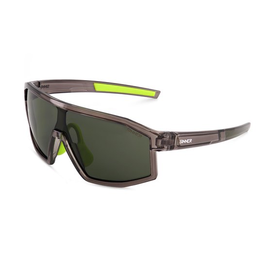 SINNER Lys - Sportbril/ Zonnebril - Grijs/ groen - Junior - One size - BIO based frame van Merkloos