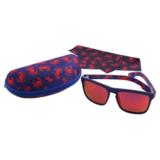 Sinner Thunder x Fish Fred (box) zonnebril - Mat blauw - Rode lens van Sinner