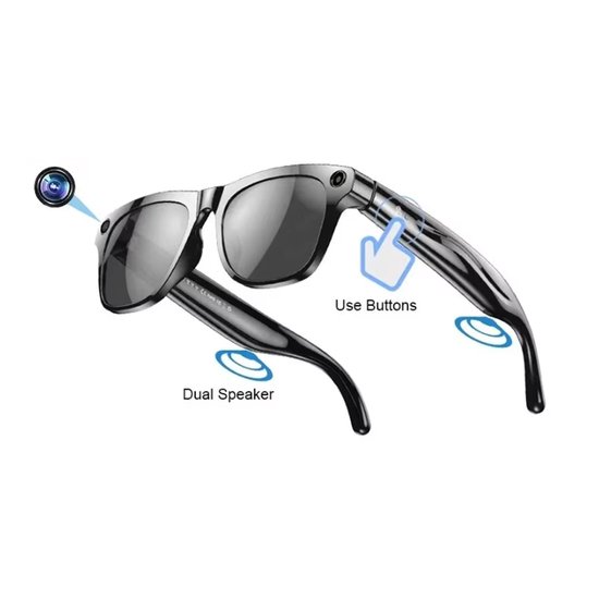Slimme AI Zonnebril - Camera - Muziek - Bellen - Bril van Merkloos