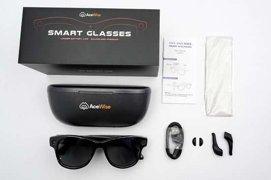 Smart glasses - Slimme bril - 8MP Camera - Verborgen - Spy camera (Incl. Oplaadcase)