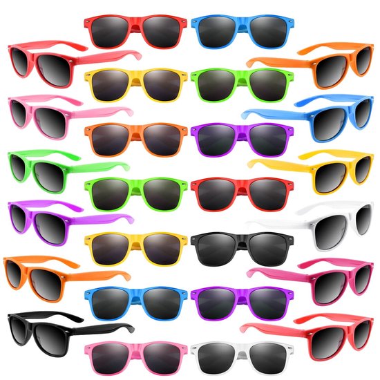 SMOAKEZ- Zonnebrillen 20 Stuks - Feestzonnebrillen - Neonkleuren - UV400 Lenzen - Onbreekbaar - One Size Fit