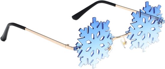 Sneeuwvlok Zonnebril - Feestelijk Mode Accessoire - Stijlvol Beschermen - Randloze Lens - 14.1 cm Breed - Meerdere Kleuren