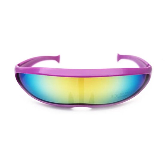 Snelle planga - Zonnebril - Zonnebrillen - Festival bril - Rave bril - Glasses - Roze - Multicolor glas van Vivatrends