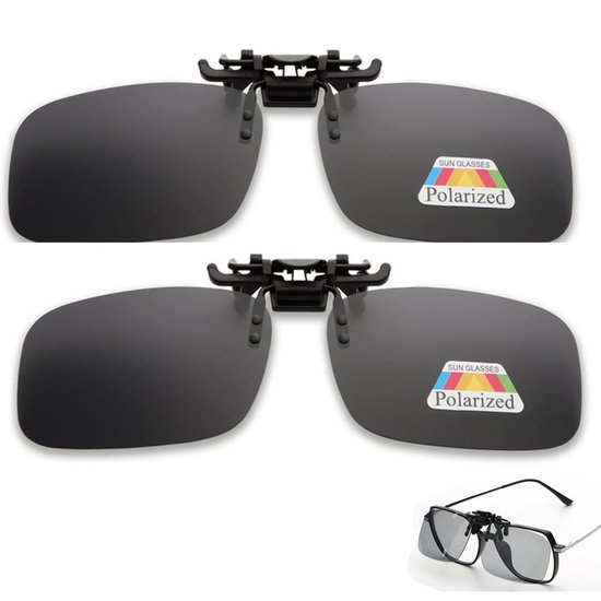 Solidchoice - 2 Stuks Polaroid Zonnebril Clips voor Lezen met UV-Bescherming