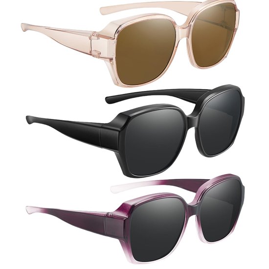 Solidchoice - 3 Paar Dames Zonnebrillen met UV Bescherming - Elegante Cat Eye Stijl